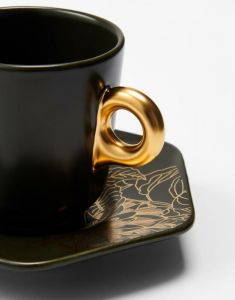 ESSENZA Masterpiece Dunkelgrün Espresso Tasse & Untertasse 9 cl