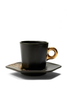 ESSENZA Masterpiece Dunkelgrün Espresso Tasse & Untertasse 9 cl